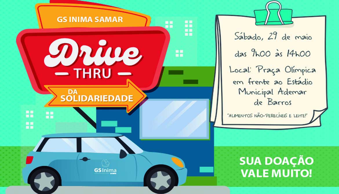 GS Inima SAMAR promove drive thru para arrecadar alimentos não-perecíveis e leite